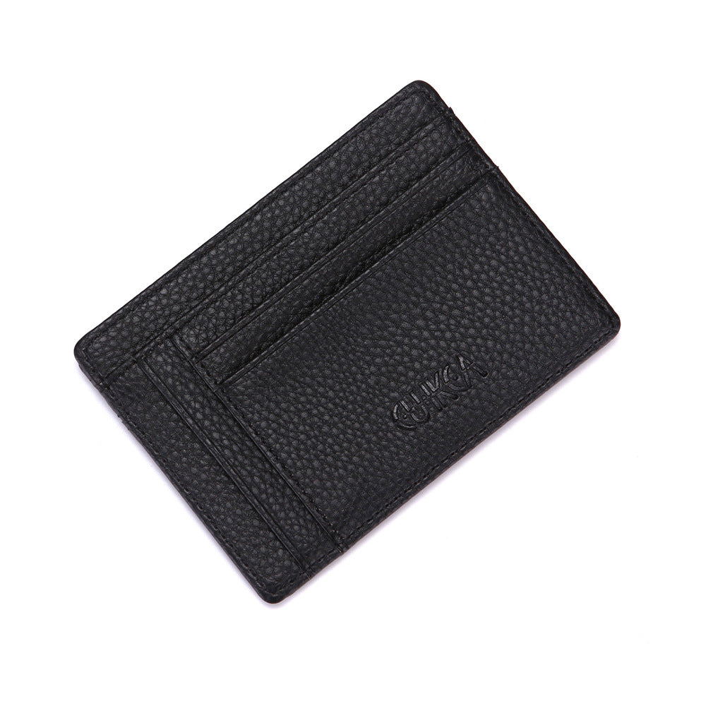 Women's & Men's & Litchi Leather Large Capacity License Card Holder