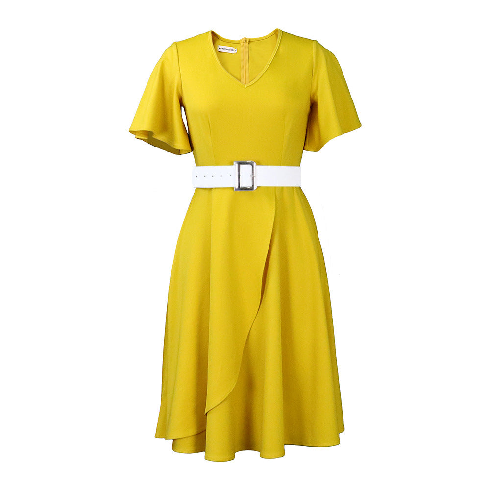 Women's Large Summer Fashion Elegant Graceful Flared Dresses