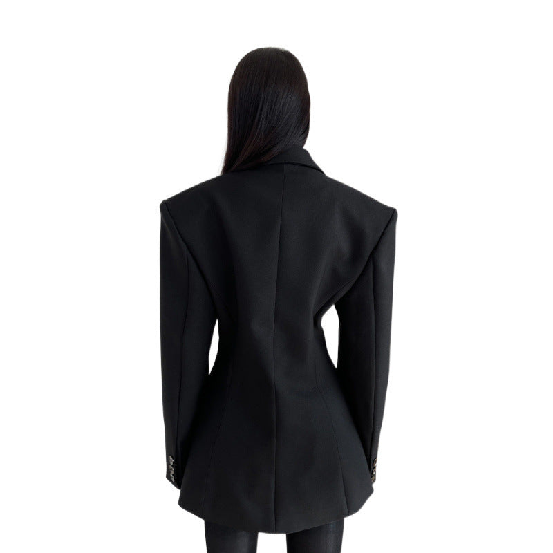 Black Female Temperament Go-getter Style Mid-length Blazers