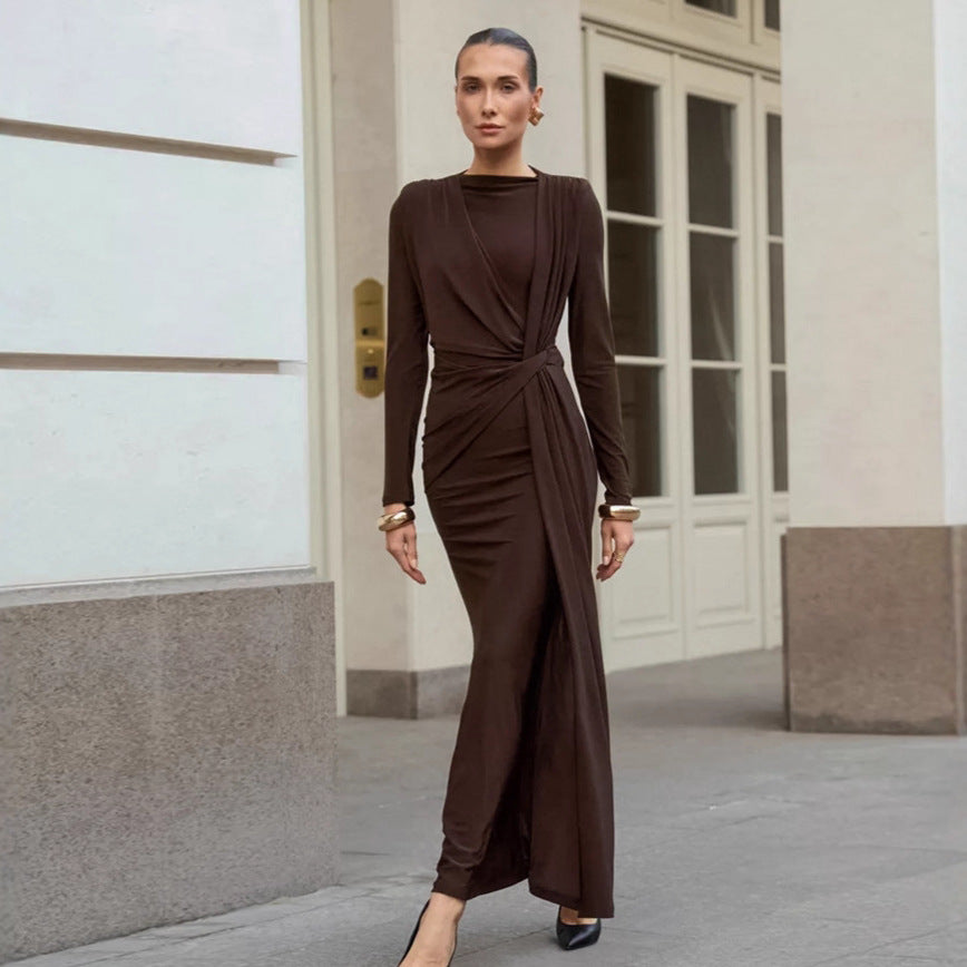 Women's Autumn Design Sense French Dress Long Dresses