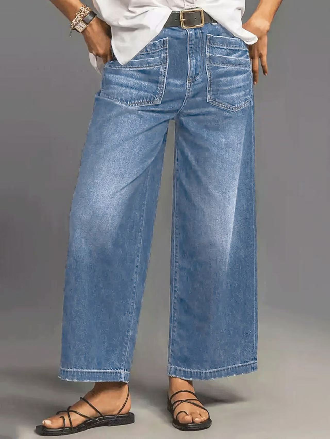 Loose Wide Leg Summer Trousers Fashion Personality Trendy Ladies Retro Jeans