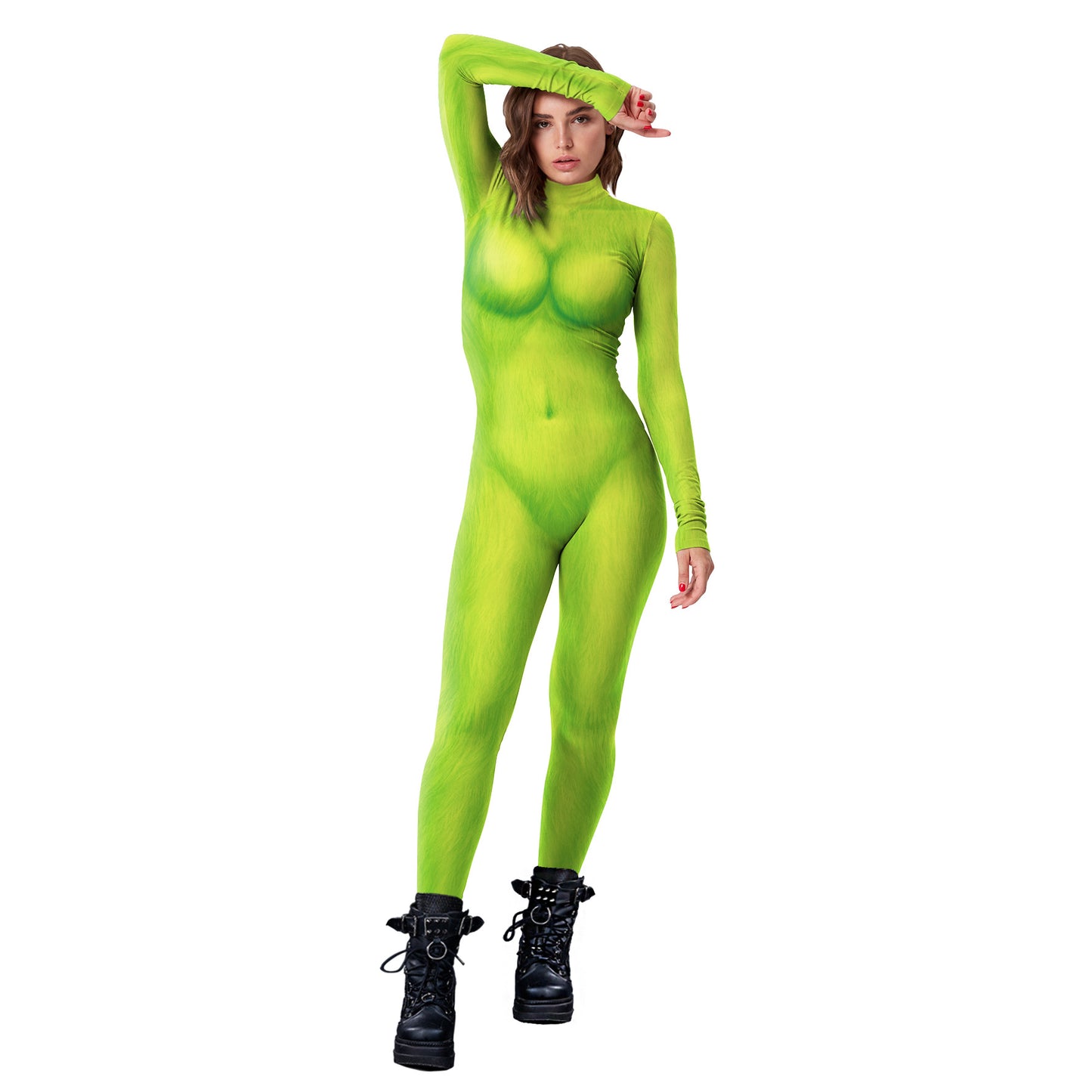 Christmas Grinch Outfit Stage Clothes Digital Printing Tight Clothing