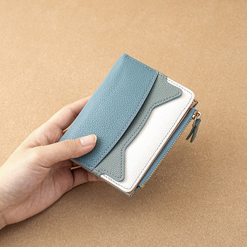 Women's Fashion Korean Mini Thin Contrast Color Card Holder