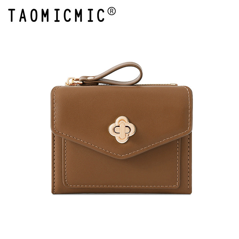 Women's Simple Short Multiple Slots Storage Leather Ladies Wallets