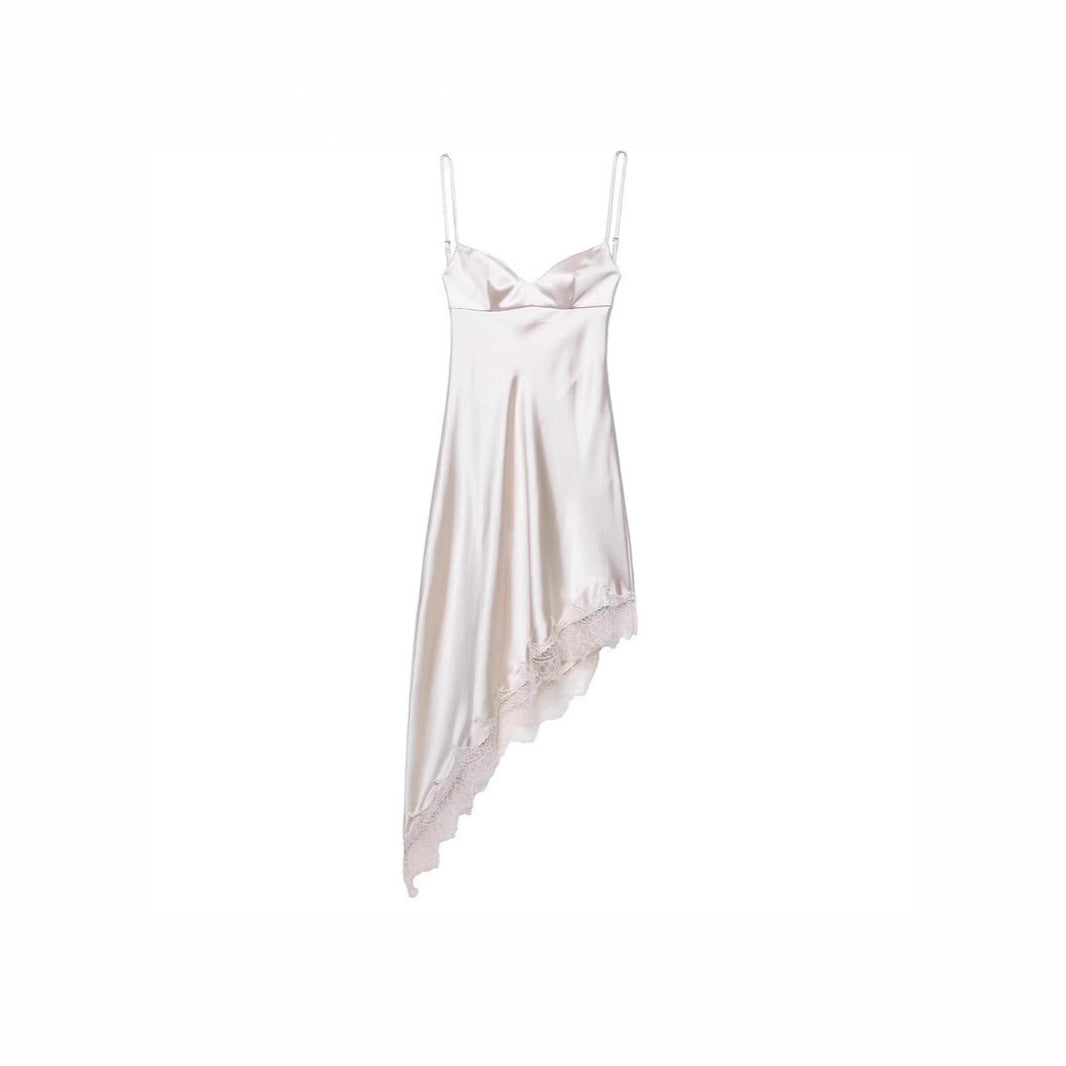 Women's Lace Silk Satin Sexy Slip Home Dress