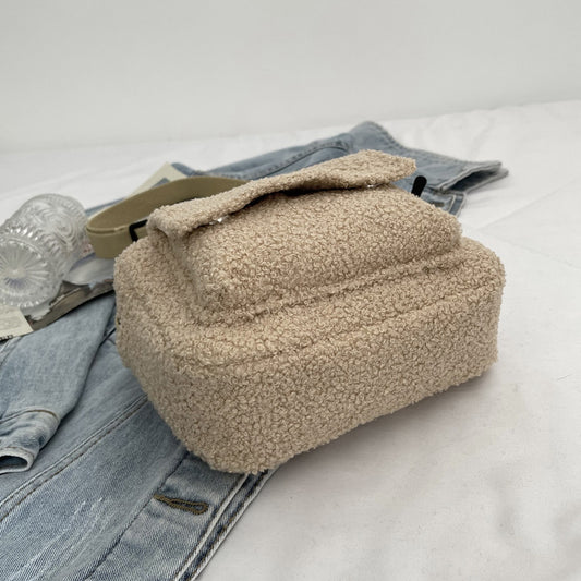 Women's Winter Korean Style Lamb Wool Solid Shoulder Bags