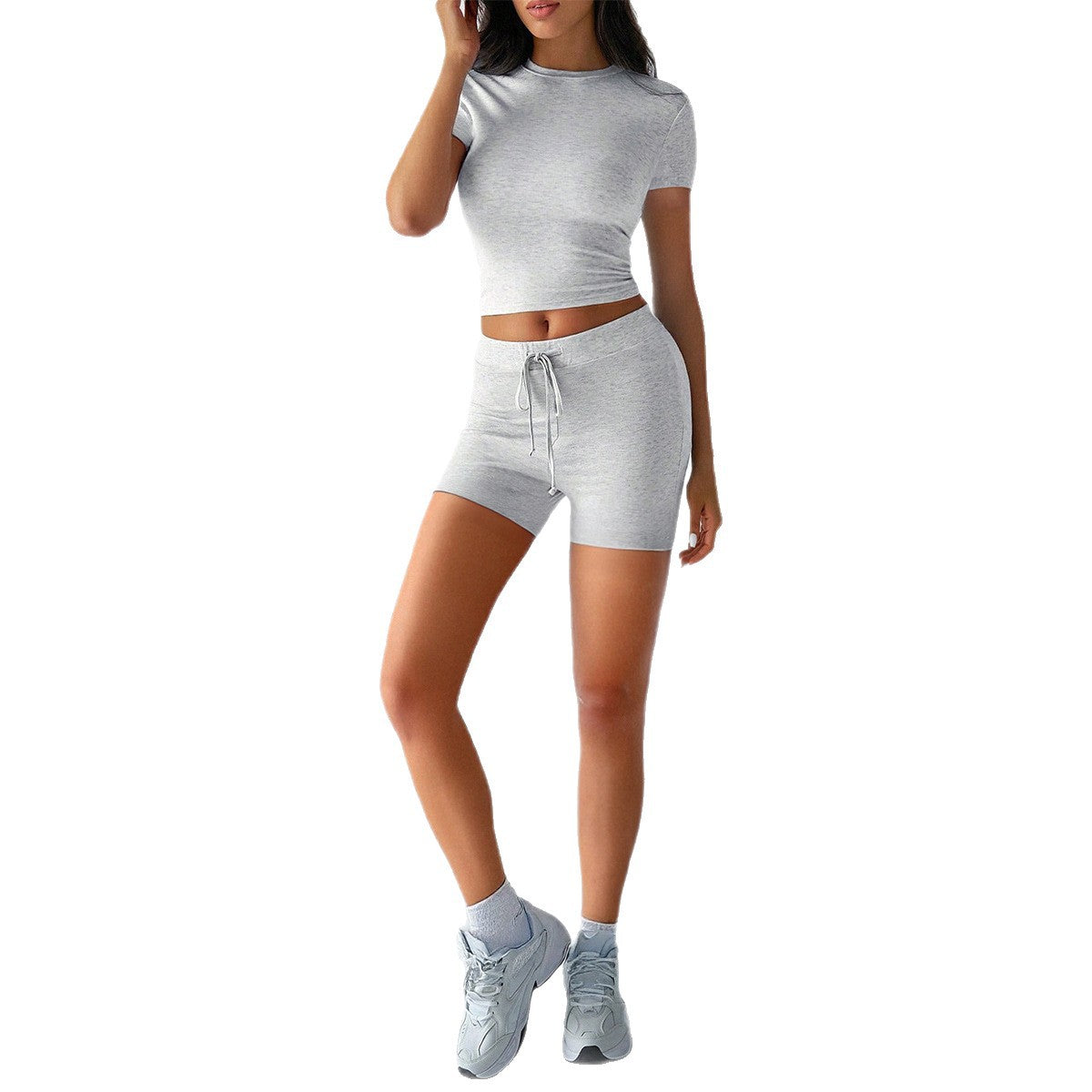 Women's Yoga Sports Style Solid Color Sleeve Fashion Casual Suit