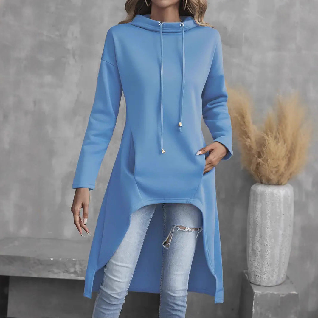 Creative Women's Long-sleeved Hooded Mid-length Elegant Women's Sweater, Sweater