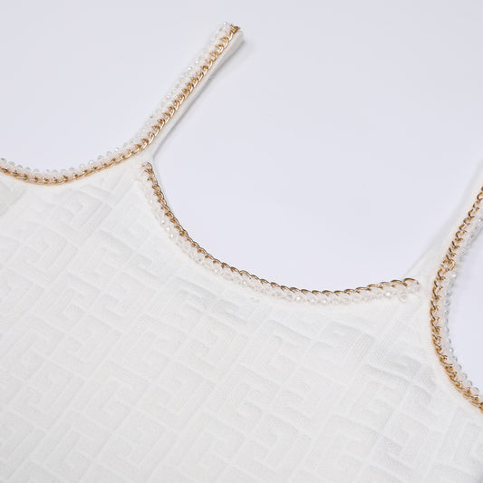Women's Quality Fashion Knitted Popular Chain Belt Dresses