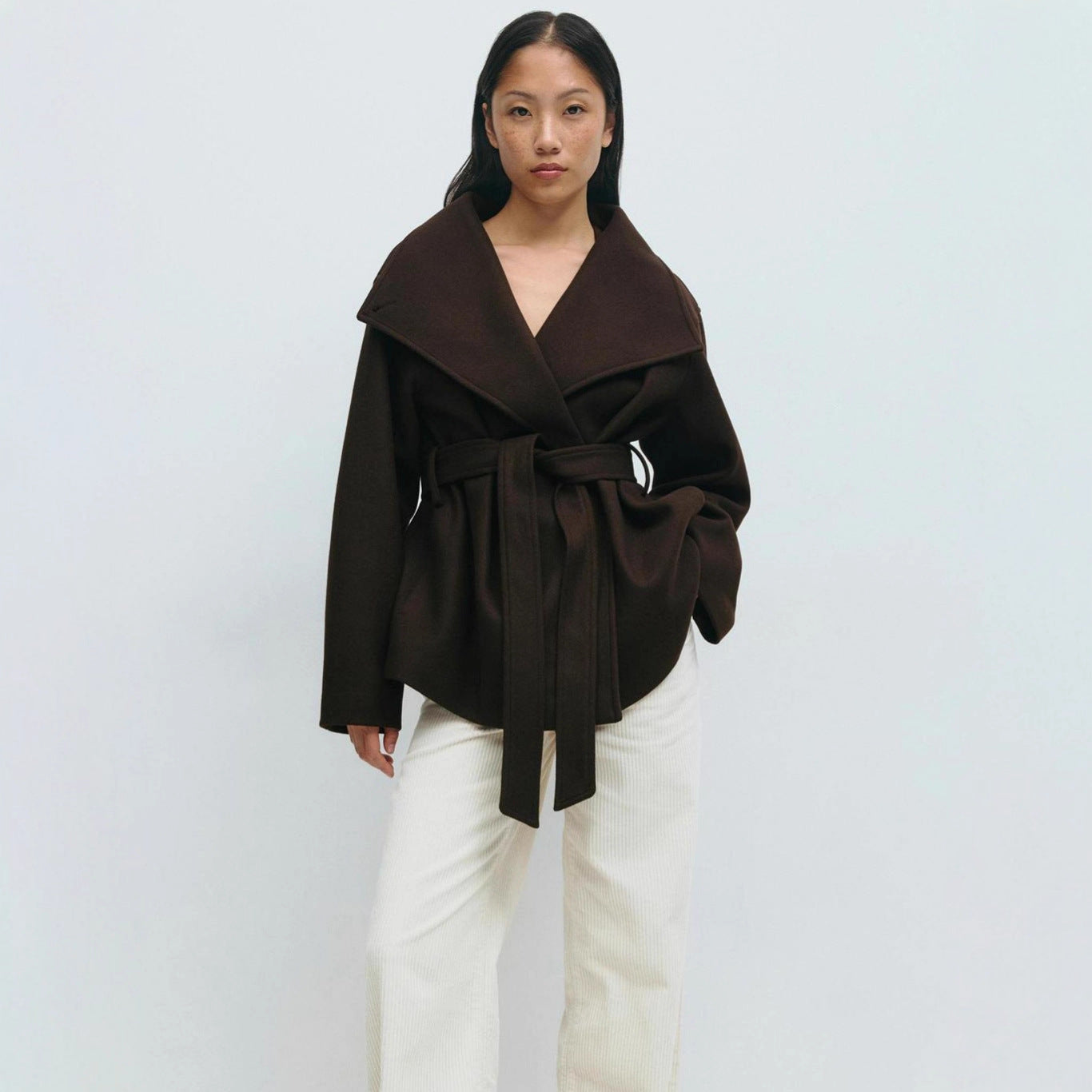 Women's Stand Collar Double-sided High-grade Mid-length Thick Coats