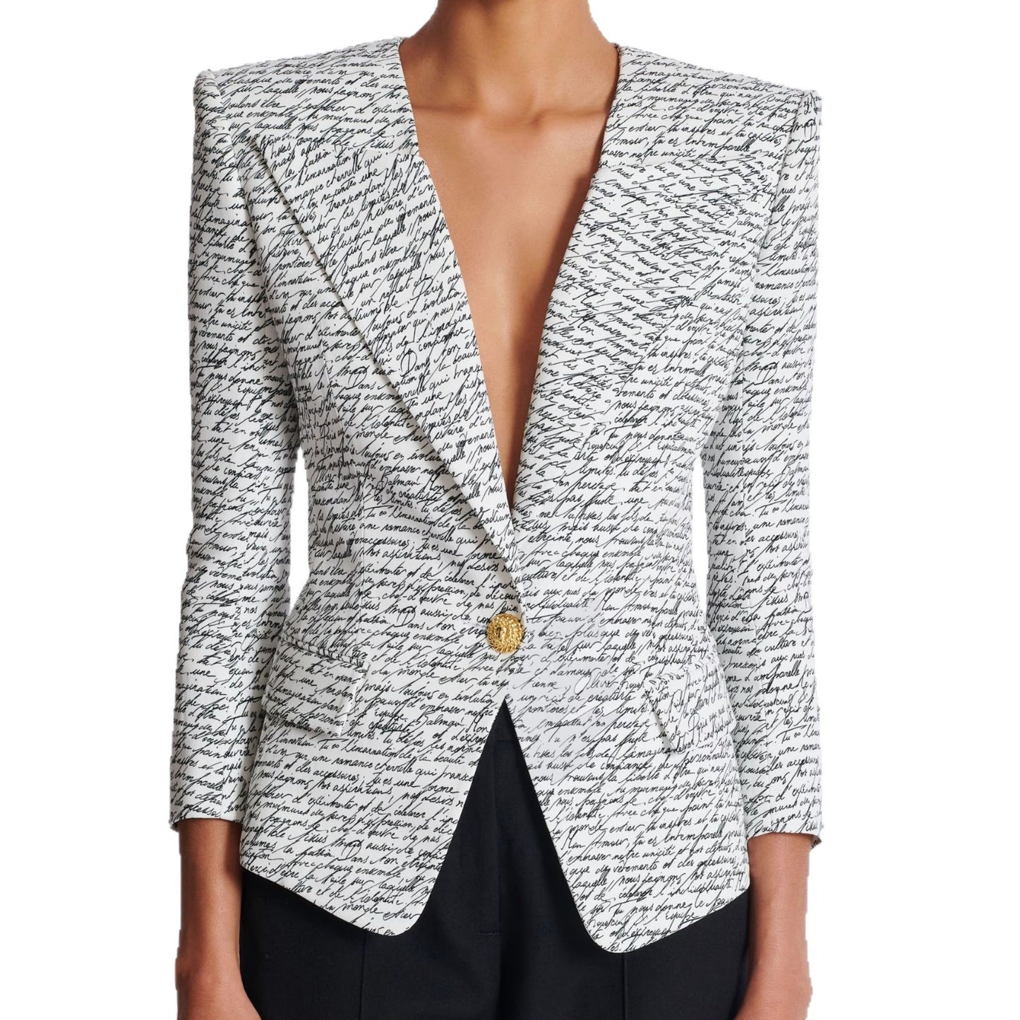 Fashion English Letter Print One Button Small Suit