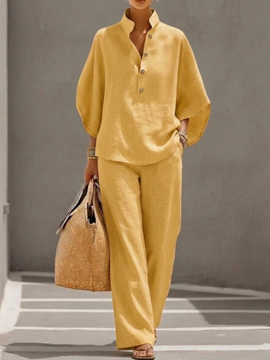 Women's Shirt Outfit Button Loose Comfort Suits