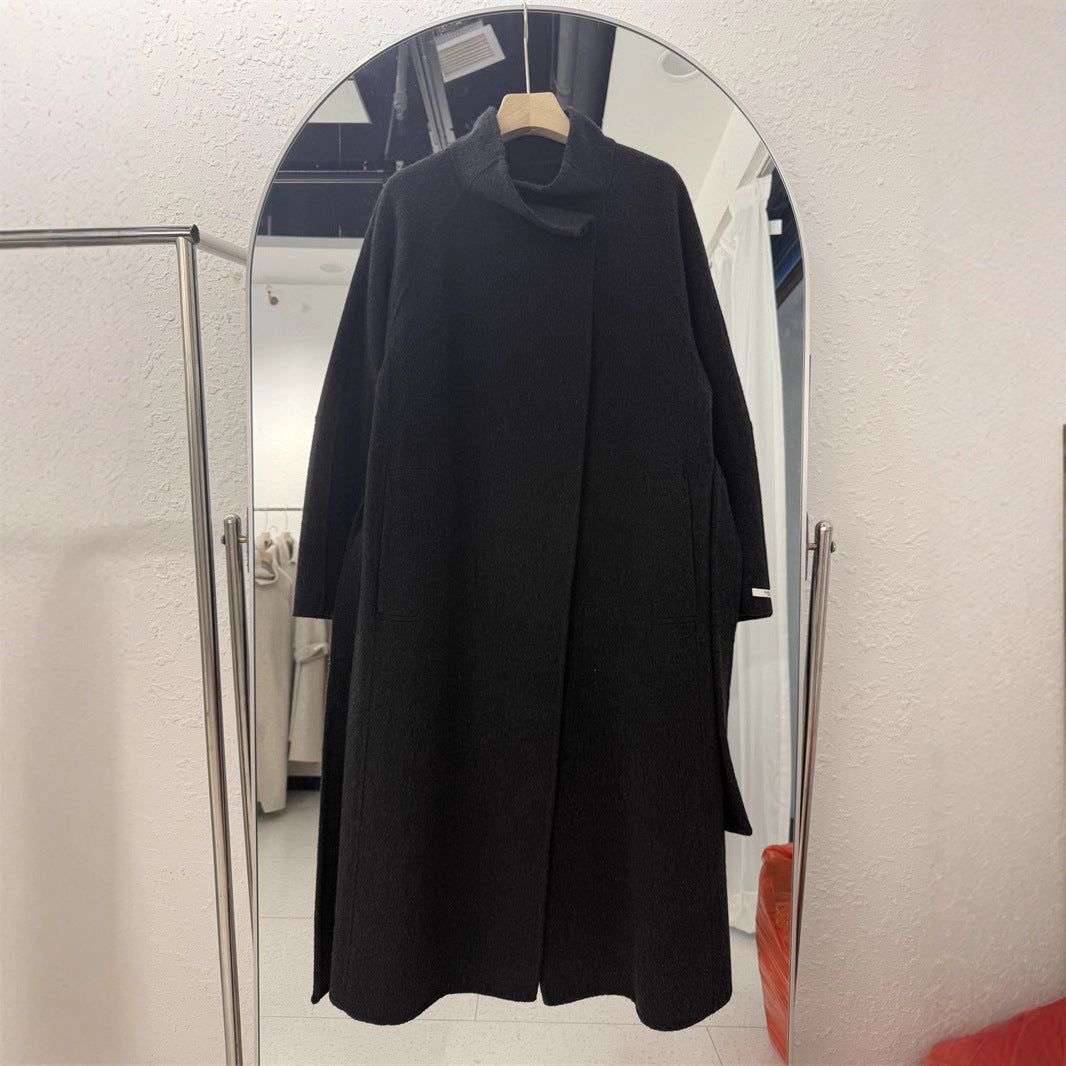 Women's Overcoat Wool Romantic Elegant Stand Collar Design Woolen Coats