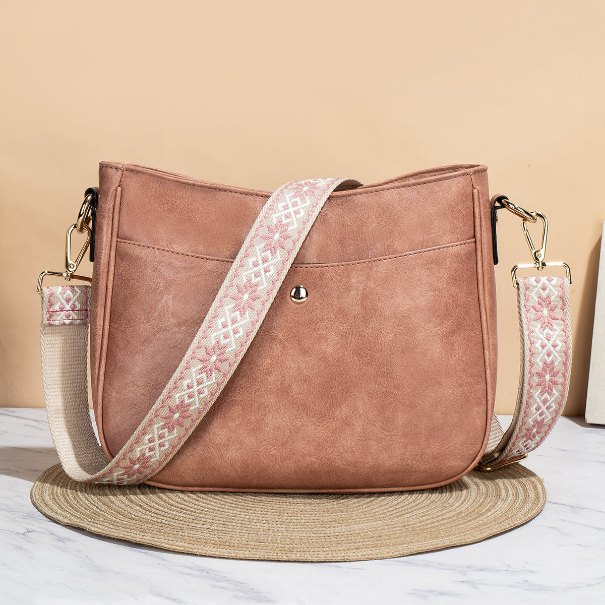 Women's Unique Leather Texture Simple Fashion Shoulder Bags