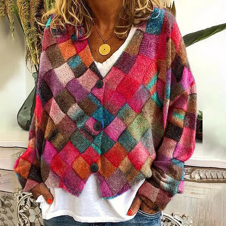 Women's Printed Wear Soft Feel Casual Cloak Sweaters
