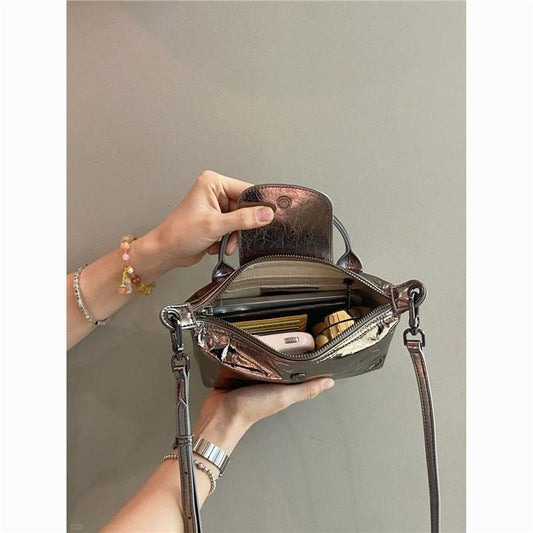 Women's Crack Dumpling Advanced Niche Sier Versatile Shoulder Bags