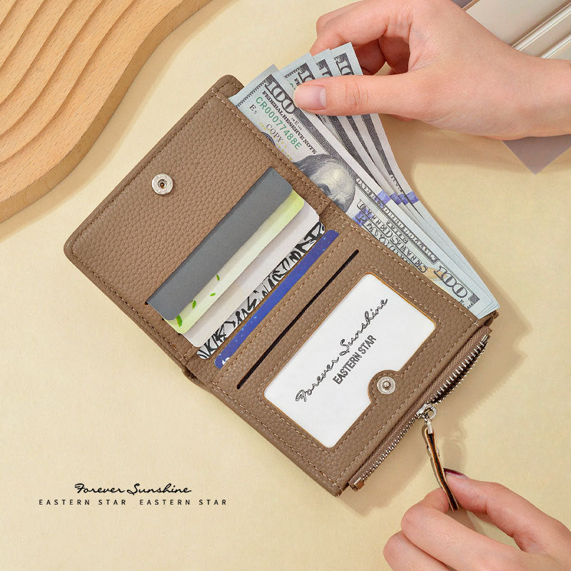 Women's Fashionable Short Large Capacity Zipper Pocket Ladies Wallets