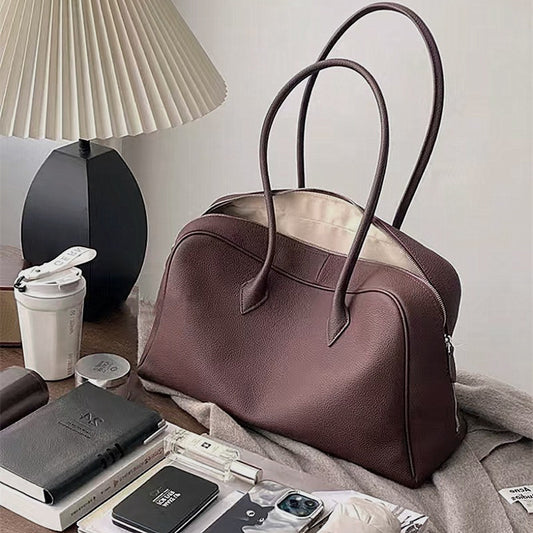 Layer Cowhide Design Pillow Bowling Genuine Leather Crossbody Bags