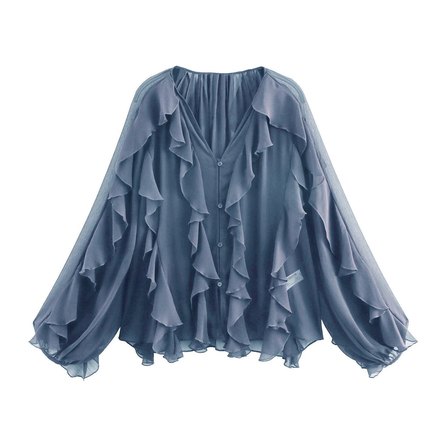 Women's Temperament Laminated Decoration Fashion Long Sleeve Blouses