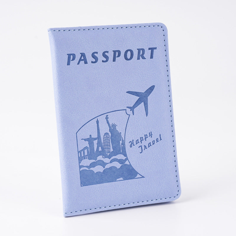 Creative Airplane Embossing Passport Cover Document Card Holder