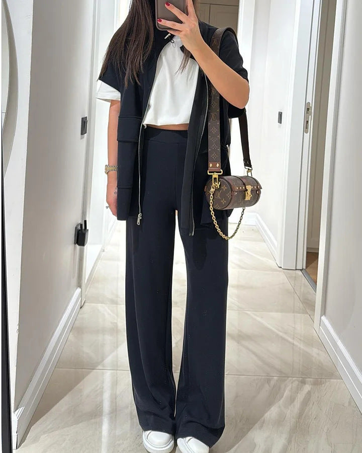 Women's Autumn Summer Solid Color Casual Loose Suits