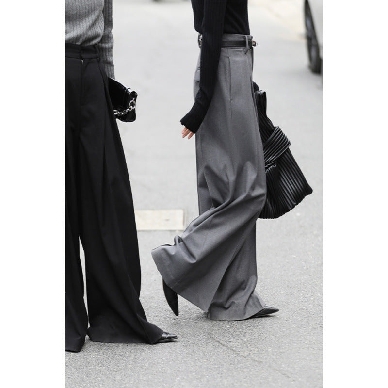Women's Slimming Longer Leg Wide Trousers Smoky Pants