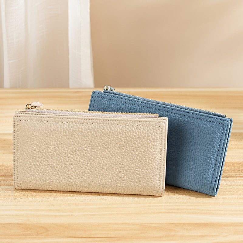 Litchi Pattern Leather Large Capacity Multiple Ladies Wallets