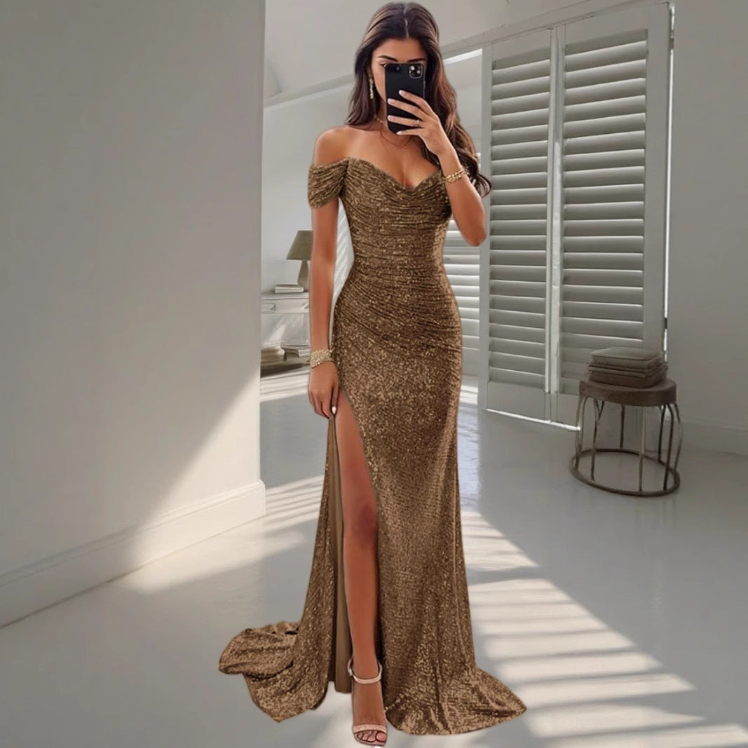 Women's Party Sexy Sequined Large Swing Dress Dresses