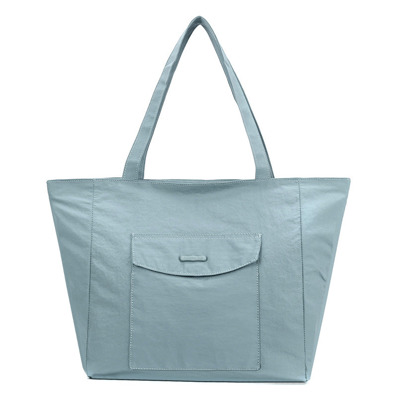 Simple Solid Color Large Capacity Commuter Tote Bags