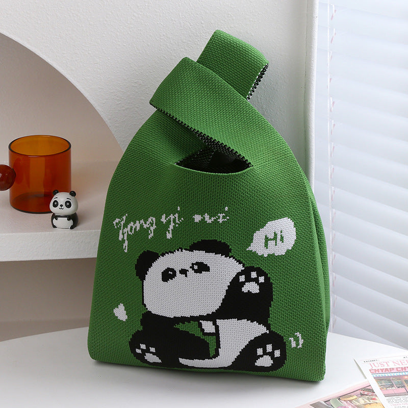 Panda Grandpa Cute Everyday Joker Polyester Handbags