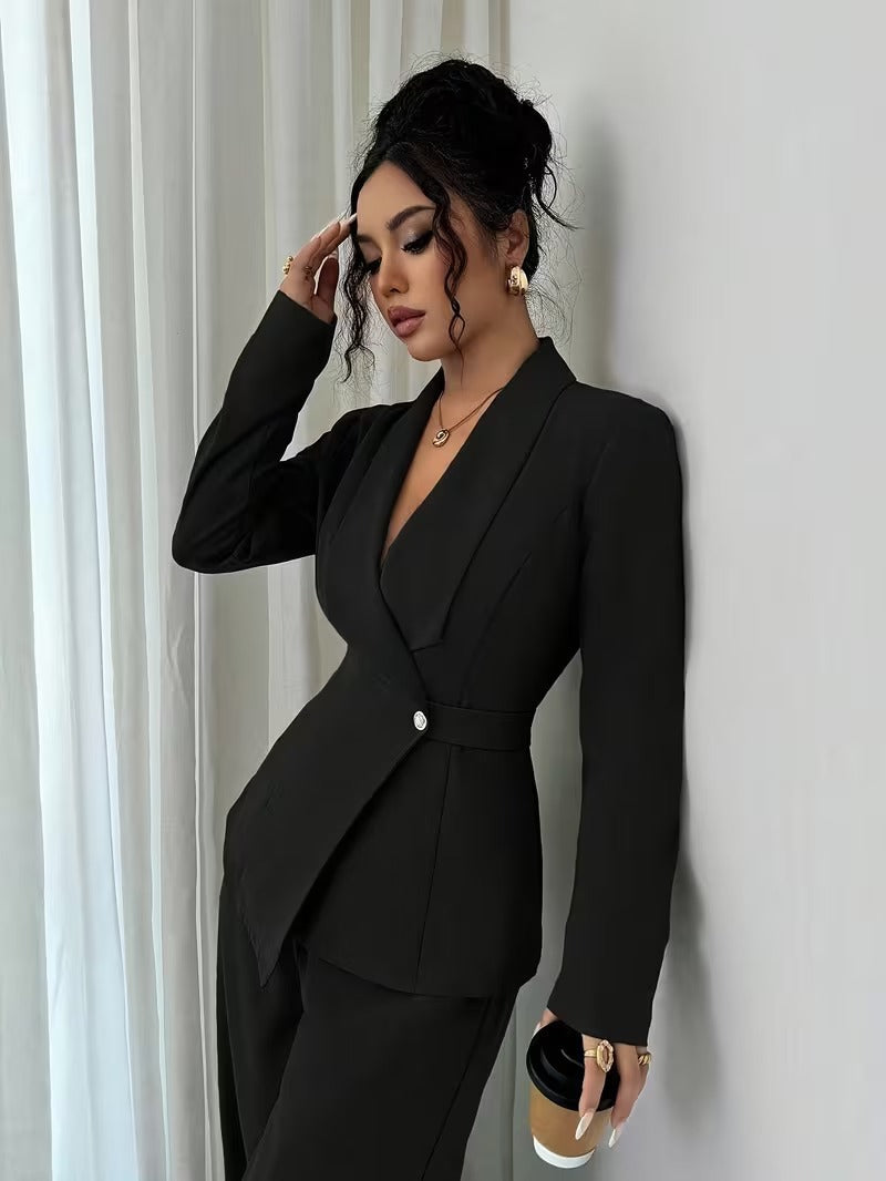Women's Set Solid Color Long Sleeve Shirt Fashion Casual Suit