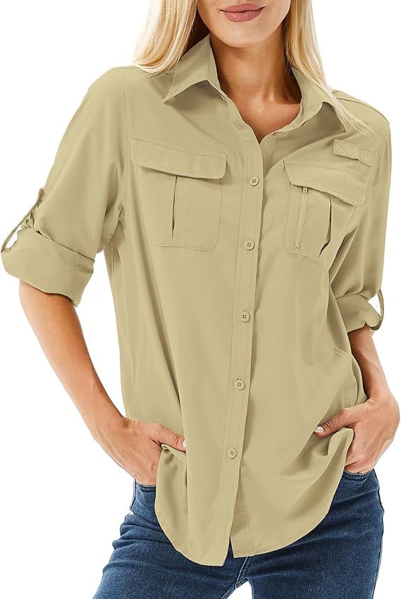 Women's Casual Wind Speed Dry Stretch Zipper Lapel Blouses