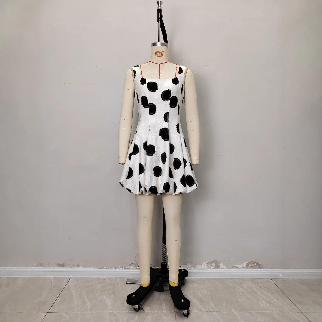 Women's French Elegant White Suspender Dress Summer Dresses