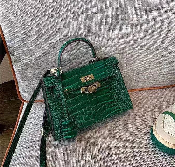 Women's Genuine Leather Crocodile Pattern Cowhide Bags