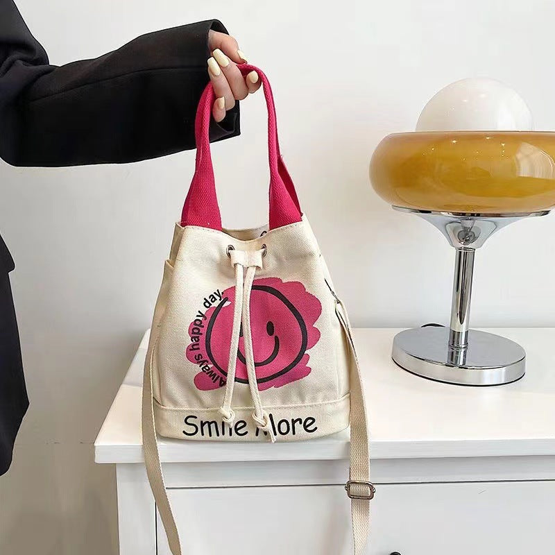 Canvas Fashionable Printing Large Capacity Simple Shoulder Bags