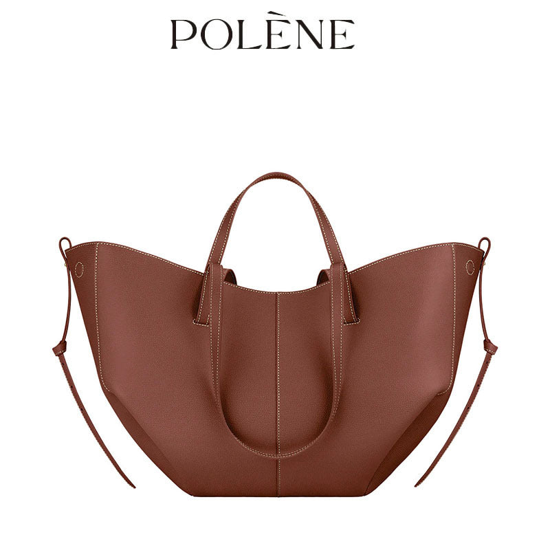 Women's Style Cowhide Large Capacity Totes Pleated Shoulder Bags