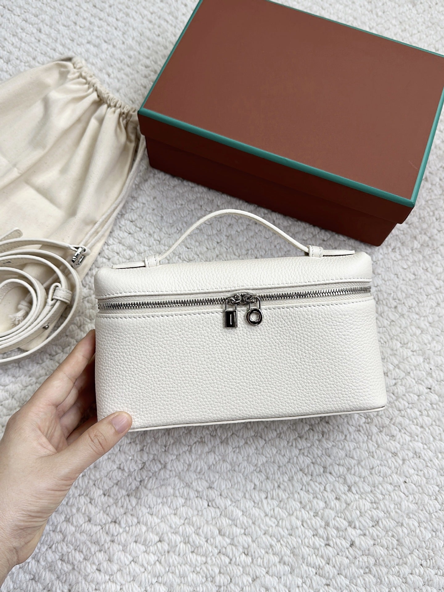 Leather Inside Outside Lunch Box Fashion Small Square Bags