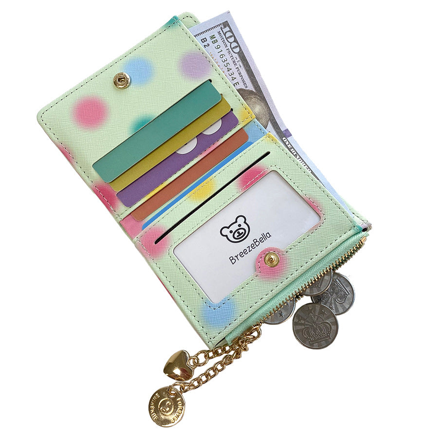 Women's High-grade Korean Style Love Pendant Short Ladies Wallets
