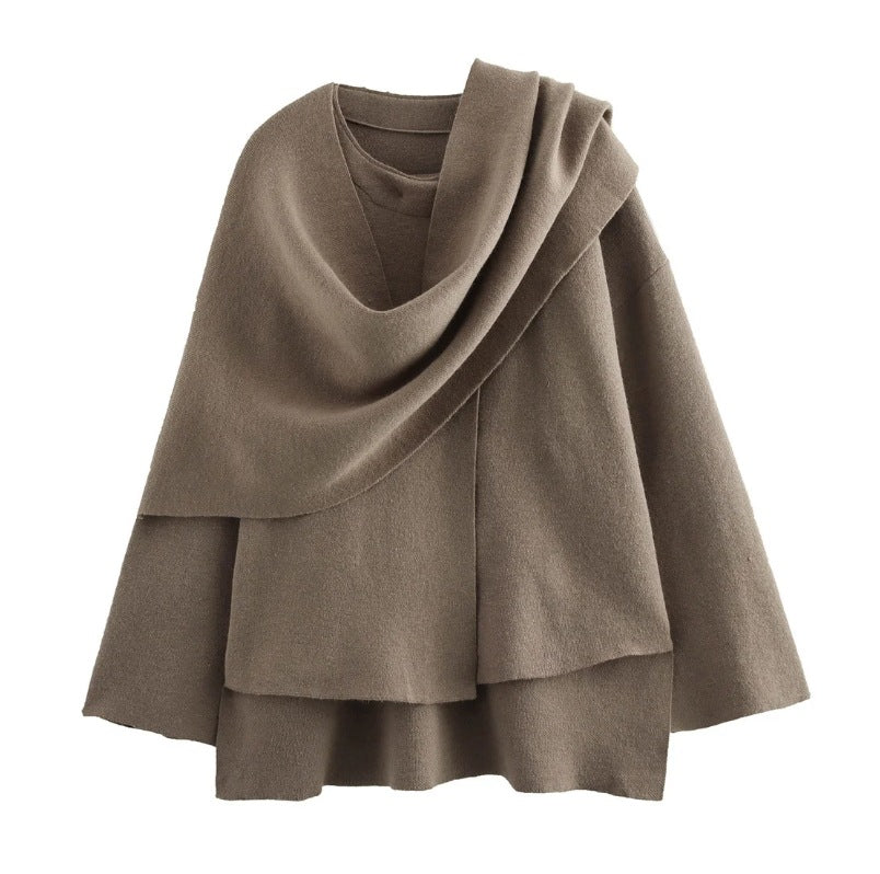 Women's Pretty Beautiful Asymmetric Scarf Knitted Jackets