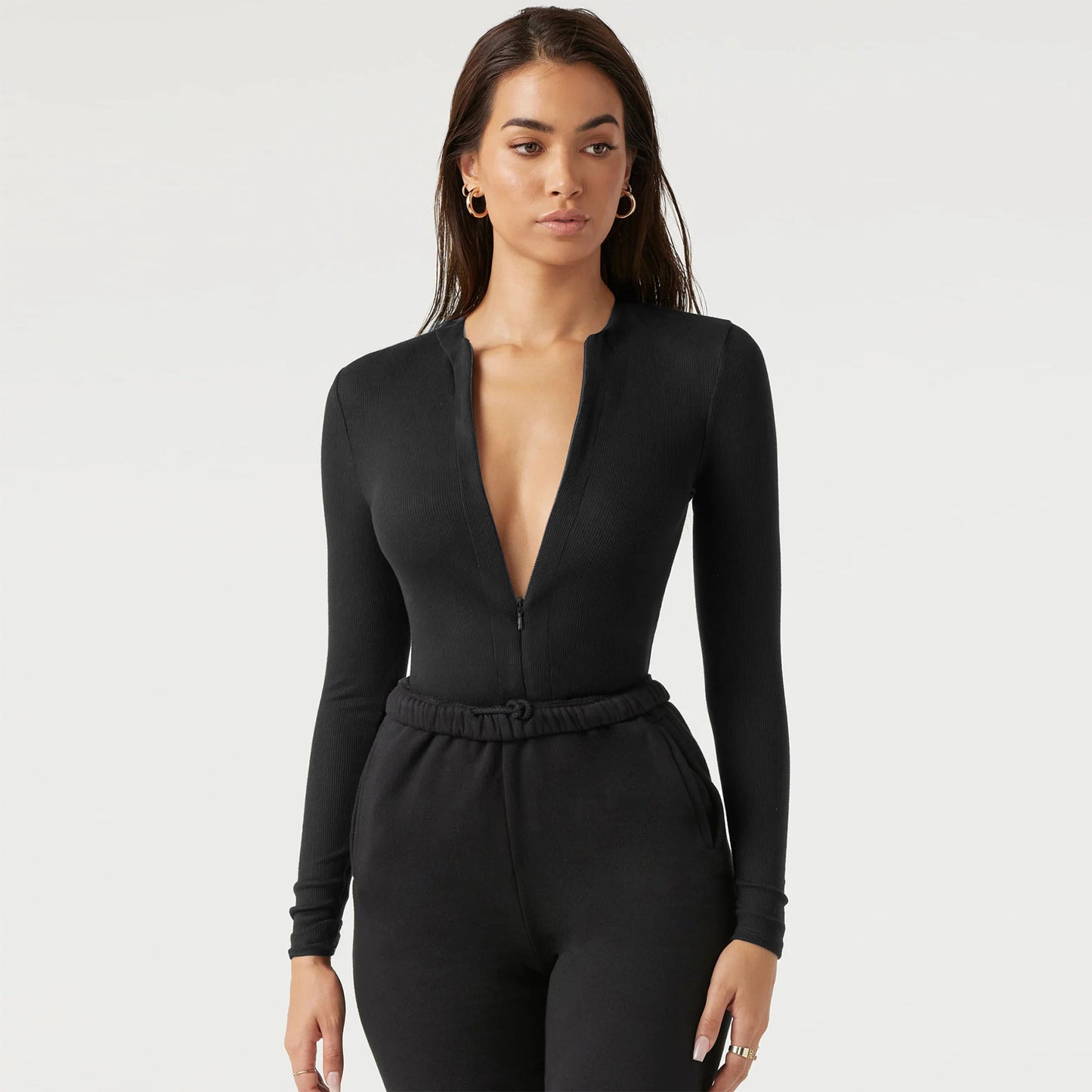 Women's Classy Skinny Knitted Versatile Zipper Jumpsuits