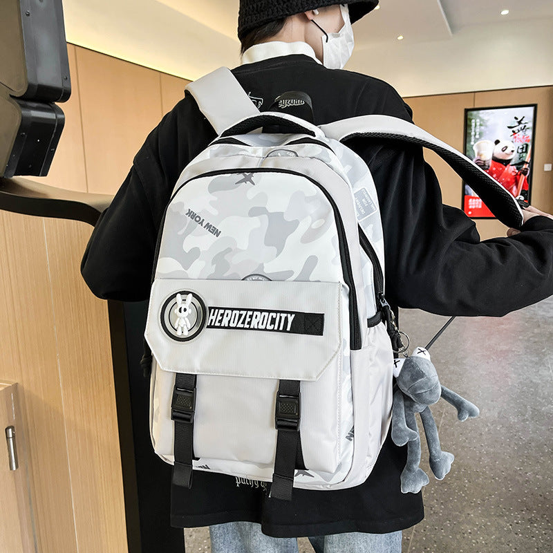 Large Capacity Camouflage Junior High Leisure Middle School Students' Schoolbags