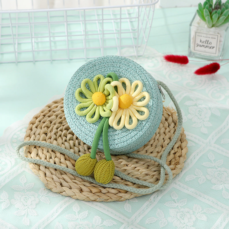 Women's & Children's Seaside Beach Weaving Straw Hat Pastoral Children's Coin Purse