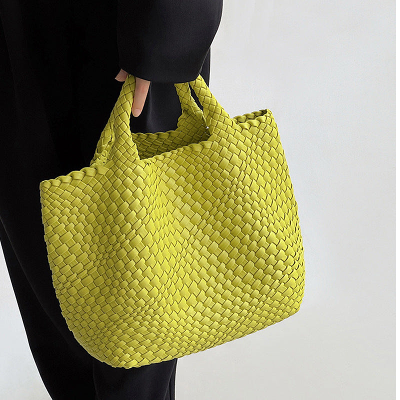 Women's Woven Vegetable Basket Portable Soft Handbags