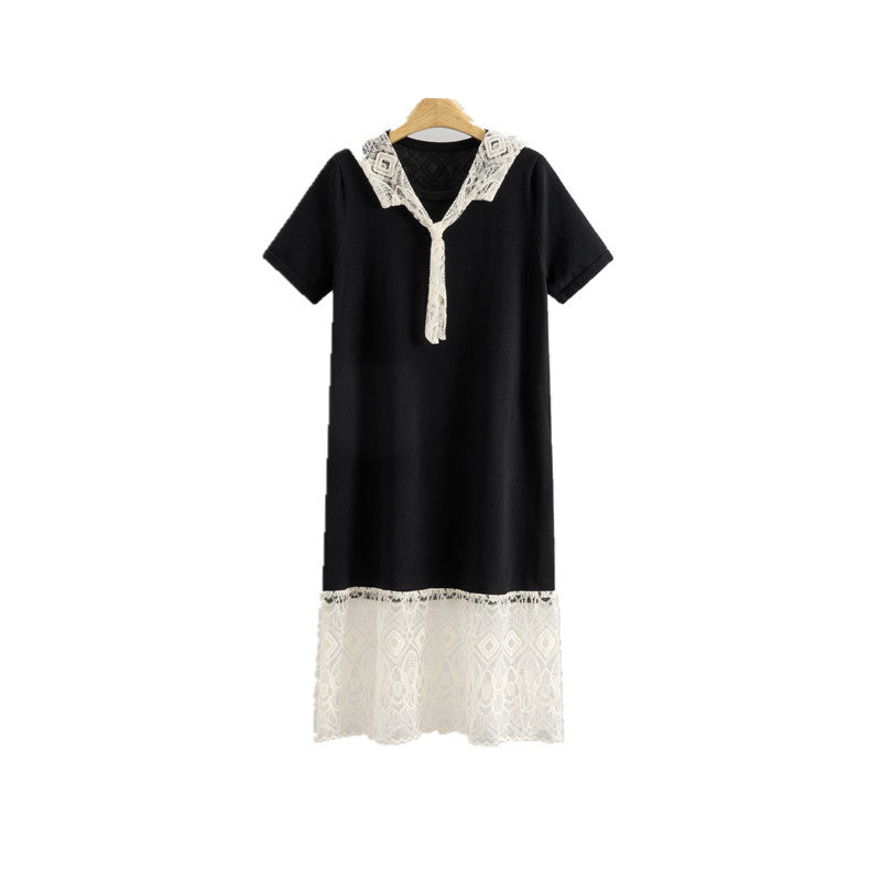 Women's Patchwork Knitting Midi Up Slimming Younger Dress