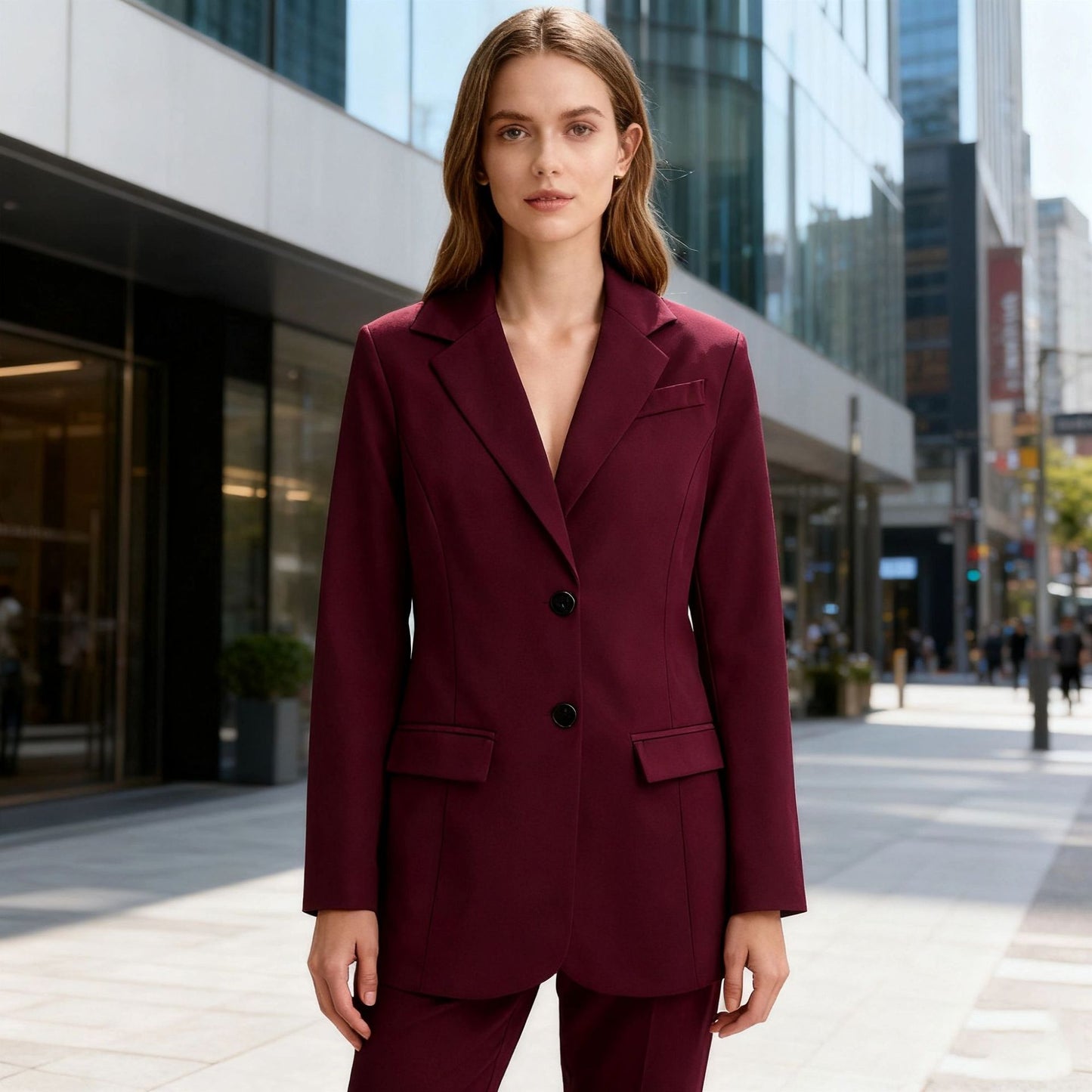 Women's Commute Style Simple Single-breasted Tight Waist Slim Blazers