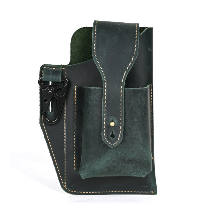 Men's Crazy Horse Leather Retro Cigarette Phone Bags