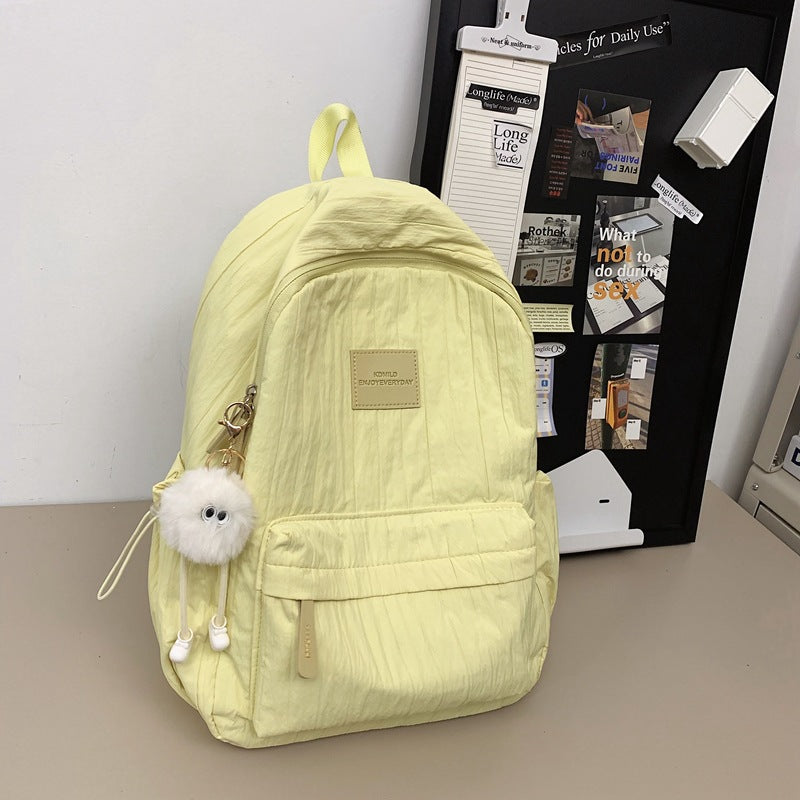 Good-looking Solid Color College Minimalist Preppy Middle School Students' Schoolbags
