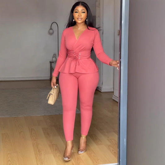 Beautiful Solid Color Stretch Long Sleeve Jumpsuits