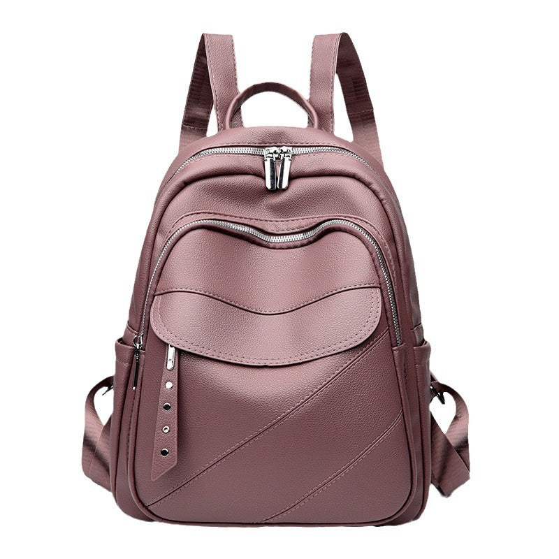 Women's Korean Style Fashion Soft Leather High Backpacks