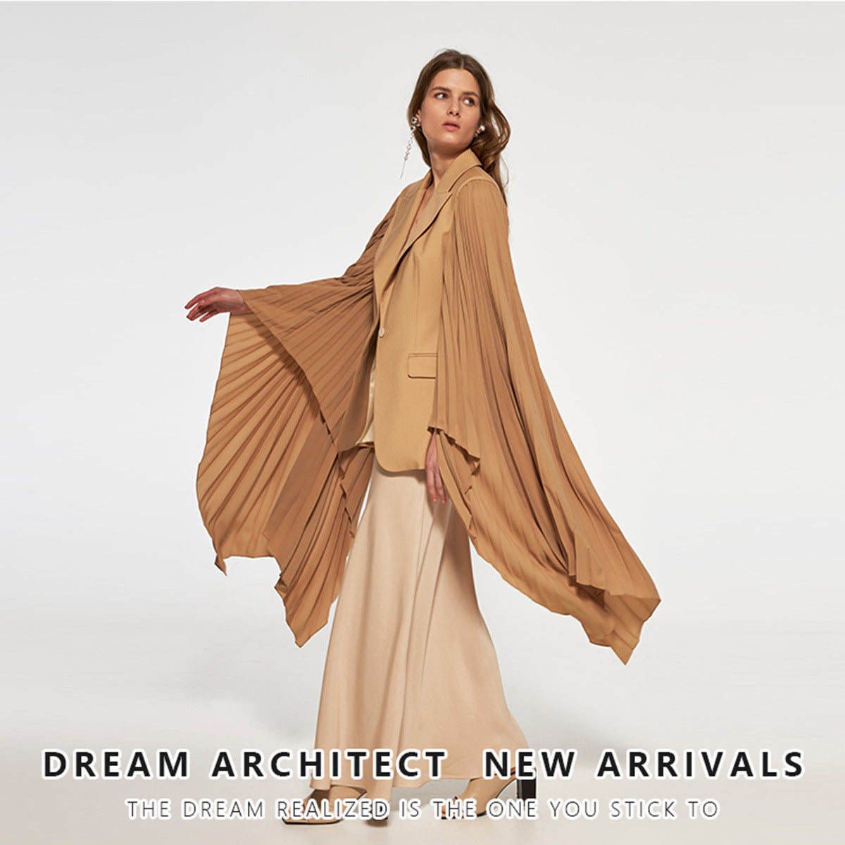 Women's Autumn Pleated Super Wide Loose Large Blazers